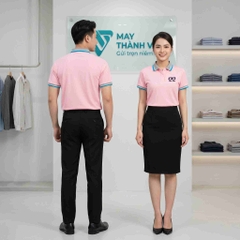Áo polo đồng phục màu hồng