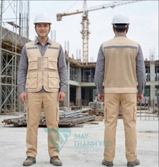 Áo Gile Phản Quang Màu Be
