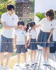 Áo Thun Gia Đình Có Cổ Giá Rẻ Tại Bà Rịa - Vũng Tàu Màu Trắng - Đồng Phục May Thành Việt