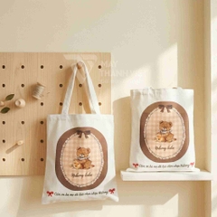 Túi vải canvas in hình gấu