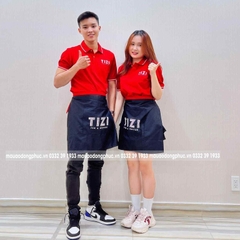 Áo có cổ đồng phục nhà hàng màu đỏ