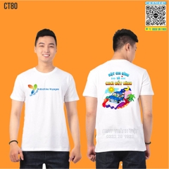 Áo thun nhóm đẹp màu trắng cổ tròn - Đồng Phục May Thành Việt