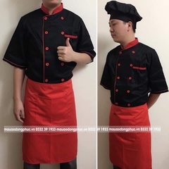 Áo đồng phục bếp màu đen may sẵn