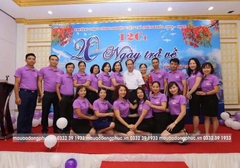 Áo đồng phục họp lớp màu tím đẹp cổ bẻ