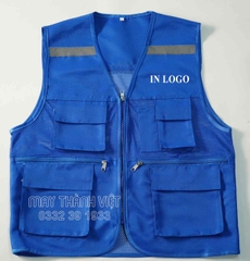 Áo ghi lê phản quang màu xanh