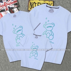 Áo Gia Đình 3 Người Màu Trắng - Đồng Phục May Thành Việt