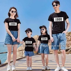 Áo Gia Đình 5 Người Giá Rẻ Tại Bắc Giang Màu đen - Đồng Phục May Thành Việt