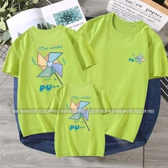 Áo Gia Đình Màu xanh chuối Giá Rẻ Tại Nam Định - Đồng Phục May Thành Việt