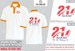 Đồng phục họp lớp đẹp màu trắng cổ bẻ ở Bắc Ninh- Đồng phục May Thành Việt
