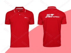 áo thun đồng phục màu đỏ công ty J&T- Đồng phục May Thành Việt