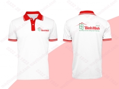 Áo thun đồng phục polo màu trắng công ty nhựa bình minh- Đồng phục May Thành Việt