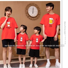 Bộ Áo Gia Đình Đẹp Giá Rẻ Tại Lạng Sơn Màu vàng- Đồng Phục May Thành Việt