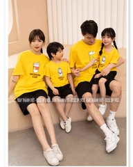 Bộ Áo Gia Đình Đẹp Giá Rẻ Tại Lạng Sơn Màu vàng- Đồng Phục May Thành Việt