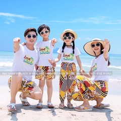 Bộ Gia Đình Đi Biển Giá Rẻ Tại Bắc Kạn Màu Trắng - Đồng Phục May Thành Việt