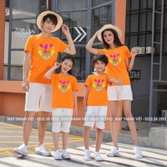 Bộ Quần Áo Đi Biển Gia Đình Giá Rẻ Tại Long An Màu cam - Đồng Phục May Thành Việt