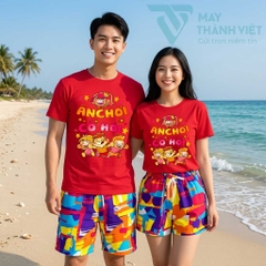 Áo thun đi biển nhóm nổi bật với thiết kế trẻ trung