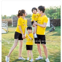 Đồng Phục Đại Gia Đình Giá Rẻ Tại Hà Nam Màu vàng - Đồng Phục May Thành Việt
