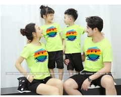 Đồng Phục Đi Biển Gia Đình Giá Rẻ Màu Xanh Chuối - Đồng Phục May Thành Việt