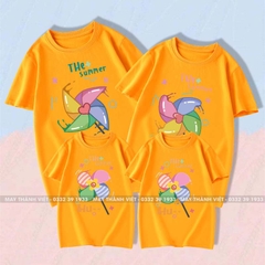 In Áo Gia Đình Màu Trắng - Đồng Phục May Thành Việt