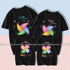 In Áo Gia Đình Màu Trắng - Đồng Phục May Thành Việt