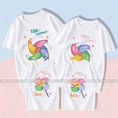 In Áo Gia Đình Màu Trắng - Đồng Phục May Thành Việt