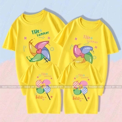 In Áo Gia Đình Màu Trắng - Đồng Phục May Thành Việt