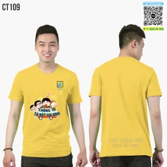 In áo team nhóm màu vàng - Đồng phục may thành việt
