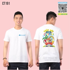Mẫu áo team đi biển công ty màu trắng giá rẻ - đồng phục may thành việt