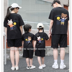 Mẫu Áo Thun Gia Đình Đẹp Giá Rẻ Tại Hà Nội Màu đen - Đồng Phục May Thành Việt