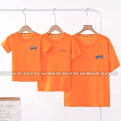 Mẫu Đồng Phục Gia Đình Giá Rẻ Tại Đồng Tháp Màu cam - Đồng Phục May Thành Việt