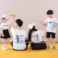 Mẫu In Áo Gia Đình Giá Rẻ Tại Ninh Bình Màu xanh dương- Đồng Phục May Thành Việt