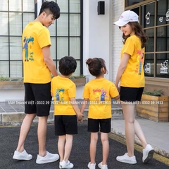 Mẫu In Áo Gia Đình Giá Rẻ Tại Ninh Bình Màu xanh dương- Đồng Phục May Thành Việt