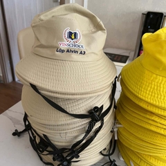 Mũ nón bucket màu vàng mầm non- Đồng phục may thành việt