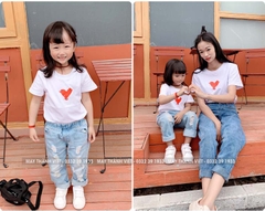 Áo Gia Đình Hình Trái Tim Đỏ - Đồng Phục May Thành Việt