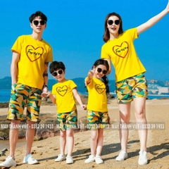 Quần Áo Đồng Phục Gia Đình Đi Biển Giá Rẻ Tại Hậu Giang Màu can - Đồng Phục May Thành Việt
