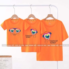 Set Áo Gia Đình Giá Rẻ Tại Điện Biên Màu cam - Đồng Phục May Thành Việt