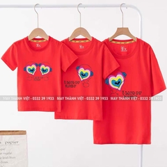 Set Áo Gia Đình Giá Rẻ Tại Điện Biên Màu cam - Đồng Phục May Thành Việt
