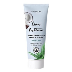 Mặt nạ và tẩy da chết Love Nature Refreshing 2-in-1 Mask & Scrub with Organic Aloe Vera & Coconut Water - 34822 Oriflame