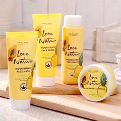 Bộ dưỡng da cấp ẩm Love Nature Nourishing Facial Kit with Organic Guarana Papaya and Pineapple – 4 sản phẩm - 42050 Oriflame