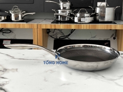 Chảo Blackcube inox 3 lớp đáy từ chống dính Kims Cook