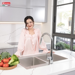 Chậu rửa bát 2 hố chống xước Workstation Sink KN8651TD Dekor