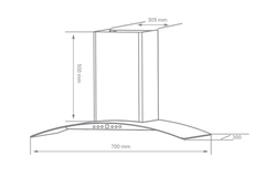 Máy hút mùi kính cong Kocher K-226V (70cm)