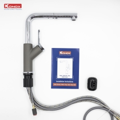 Vòi rửa bát dây rút Konox Artan Grey