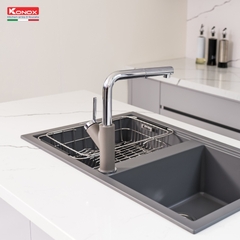 Vòi rửa bát dây rút Konox Artan Grey