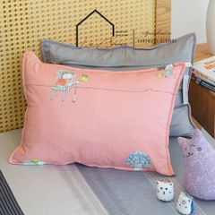 Gối em bé 35x50cm lụa Modal LEE CORNER cao cấp, vỏ gối em bé, vỏ gối nằm đi học
