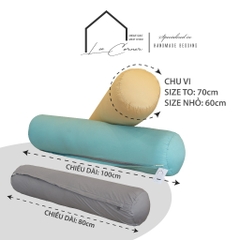 Vỏ Gối Ôm Cotton Thô lụa Hàn cao cấp LEE CORNER, mềm mịn đủ size 60x80 70x100cm