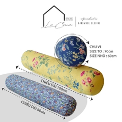 Vỏ Gối Ôm Cotton Thô lụa Hàn cao cấp LEE CORNER hoạ tiết, mềm mịn đủ size 60x80 70x100cm
