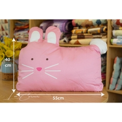 Gối em bé hình thú (bao gồm ruột) LEE CORNER, vải Thô lụa Hàn 100% cotton, ruột bông microfiber lông vũ nhân tạo