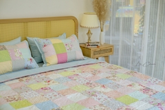 Vỏ gối ghép vuông, chần máy, min nhạt, 50x70cm