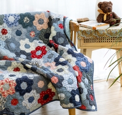 Chăn ghép đơn, lục giác cạnh 3cm, chần tay, 1.5x1.2m